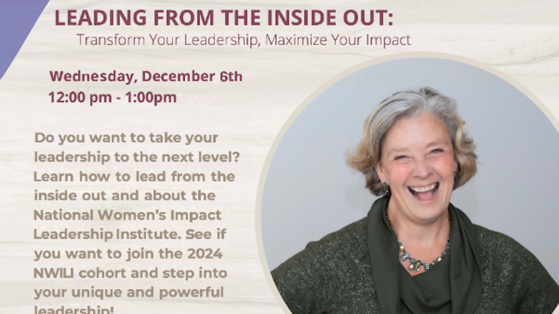 National Women’s Impact Leadership Institute: Leading from the inside out @ModernWell